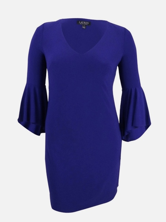 Lauren Ralph Lauren Dresses & Skirts - Lauren Ralph Lauren New Purple Flutter Sleeve Midi Ponte Dress
